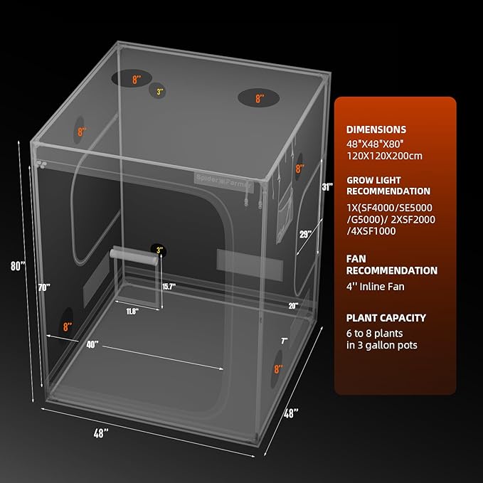 Spider Farmer 4x4 Grow Tent 2025 New, - Image 8