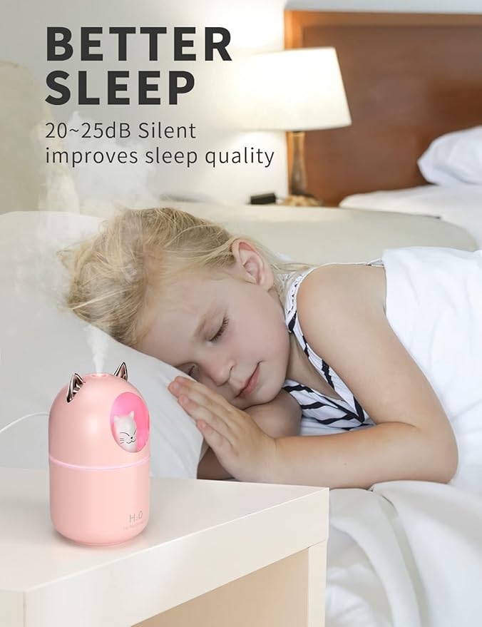 Cool Mist Humidifier, 300ml Mini Humidifiers - Image 3