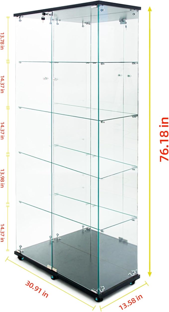 Yoluckea 5 Tiers Glass Display Cabinet - Image 2