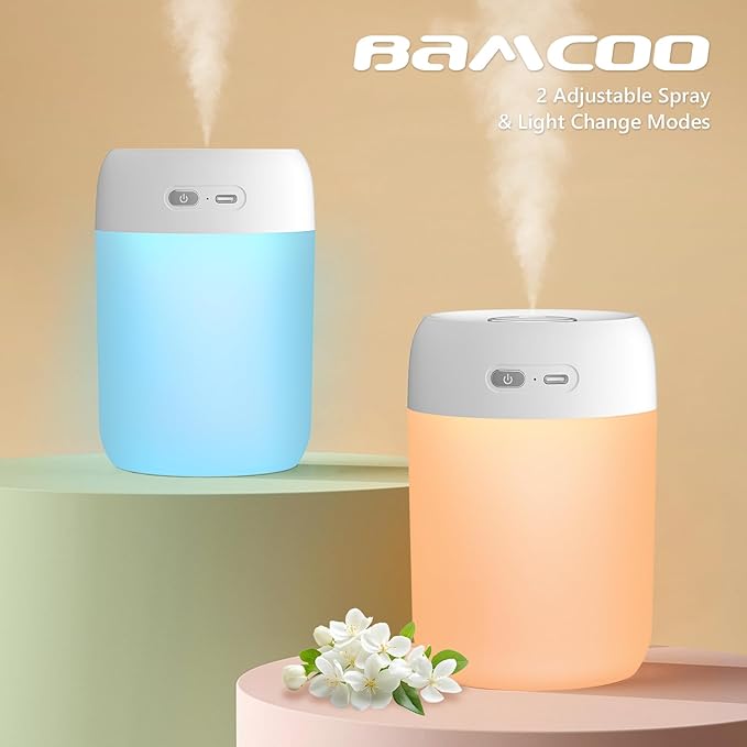 Portable Small Humidifier, 650ml Colorful Mini Humidifier - Image 4