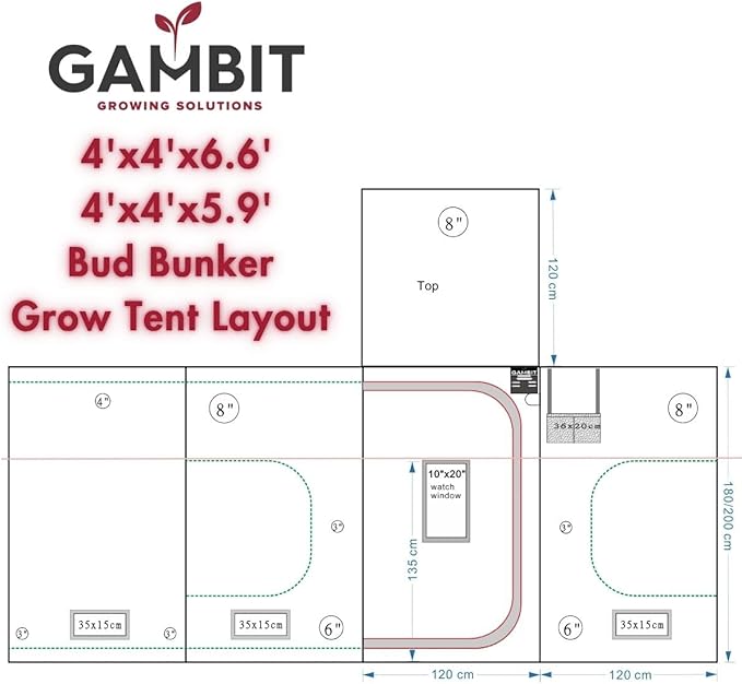 Bud Bunker 4x4 Grow Tent, Thickest 25mm/1-Inch Poles, Heavy-Duty 2000D Diamond - Image 5