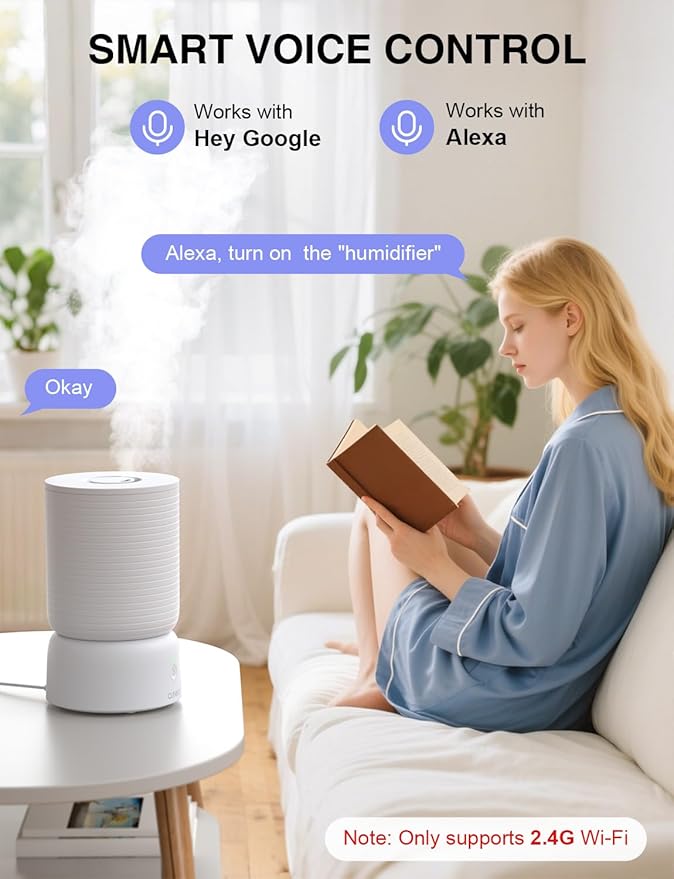CLEVAST Smart Humidifiers for Bedroom - 1 Gal/4L Cool Mist Top Fill Humidifier - Image 4