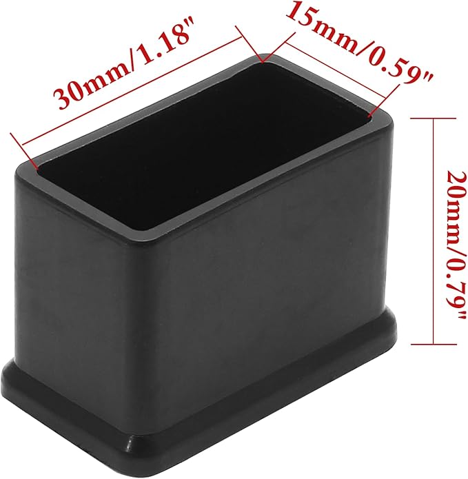 8 Pcs Rectangle PVC Furniture Leg Caps, Vinyl Flexible Chair Leg Floor - Image 2