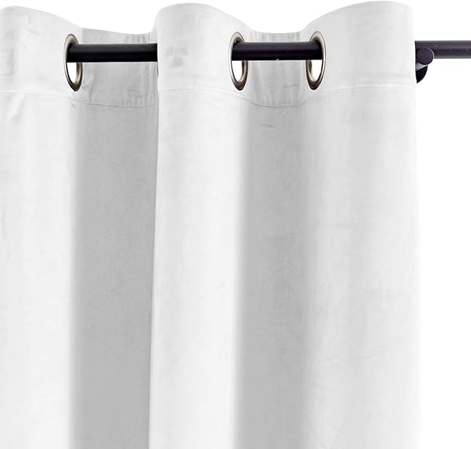 ChadMade Blackout Lined Premium Velvet Curtain Off White 100Wx108L Inch - Image 2