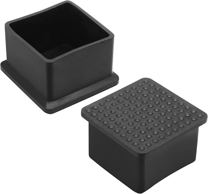 8 Pcs Square PVC Furniture Leg Caps, Vinyl Flexible Chair Leg Floor Protectors - Image 3