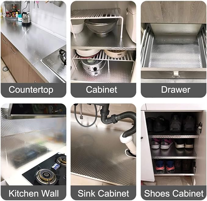 Kitchen Wallpaper Oil Proof Sticker Aluminum Foil Backsplash Self-Adhesive - Image 3