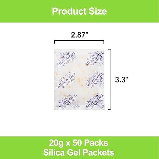 50-Pack 20g Silica Gel Packets – Heavy Duty Premium Rechargeable Moisture - Image 4