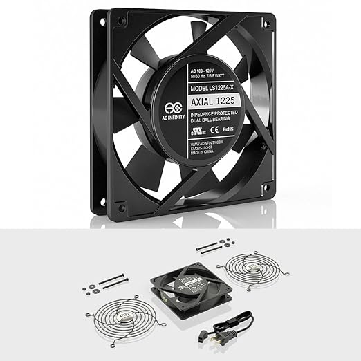 AC Infinity AXIAL 1225, Quiet Muffin Fan, 120V AC 120mm x 25mm Low Speed - Image 2