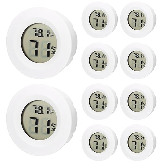 10 Pack Mini Hygrometer Thermometer by LemonBest