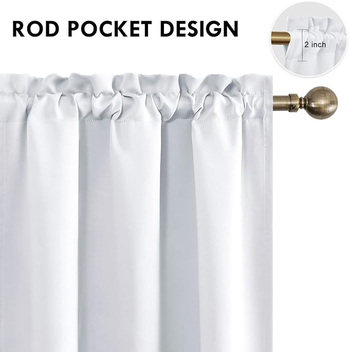 DWCN Blackout Curtains Thermal Insulated Energy Saving Bedroom and Kitchen - Image 4