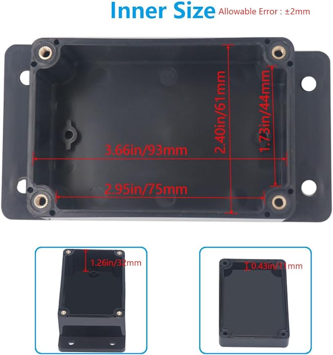 Project Box ABS Black Electrical Boxes IP67 Outdoor Waterproof Junction Box - Image 5