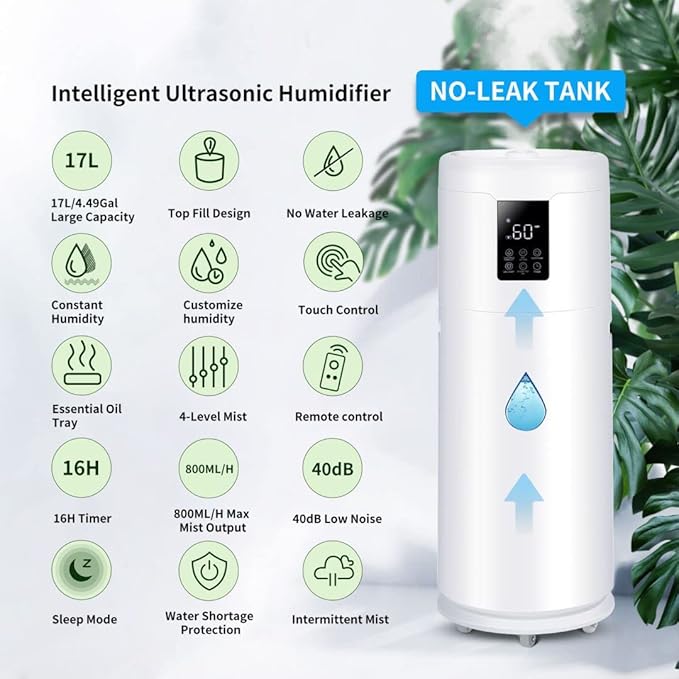 Humidifiers for Large Room Home Bedroom 2000 sq.ft. 17L/4.5Gal Large Humidifier - Image 8