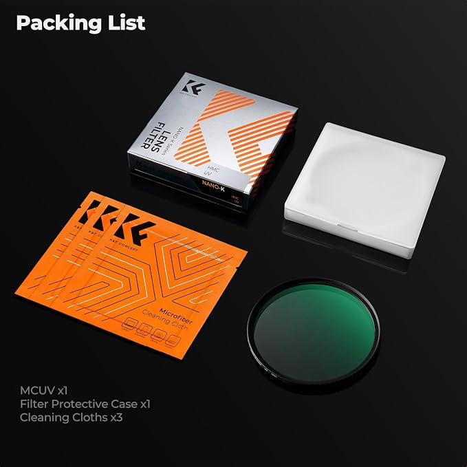 K&F Concept 55mm MC UV Protection Filter, 18 Multi-Coated Ultra Slim MCUV Filter - Image 7