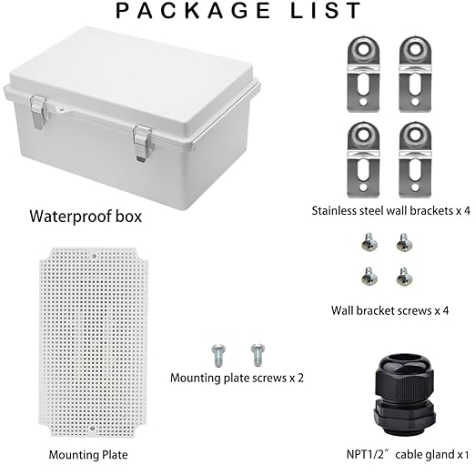 Waterproof Electrical Box, IP67 Junction Box Stainless Steel Latch Hinged Grey - Image 5