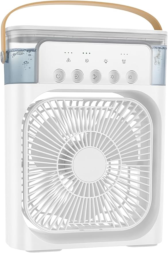 3-in-1 Mini Mist Fan with Humidifier and 7-Color LED Light, USB Powered by Unknown