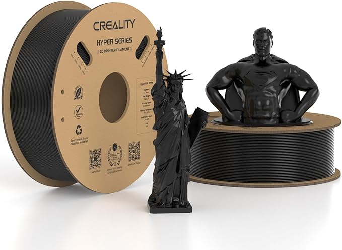 Official CREALITY Hyper PLA Filament 1.75mm Black 2KG, 30-600mm/s High Speed by Creality