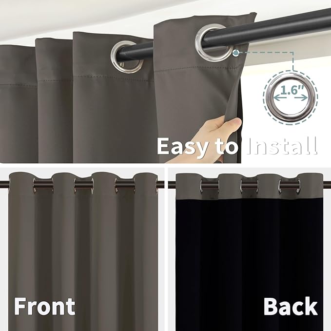 BGment Grey Blackout Curtains for Bedroom - Image 6