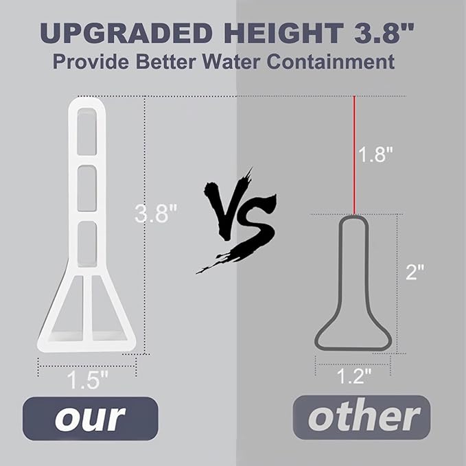 3.8" High Shower Dam 39" Collapsible Shower Water Stopper, Shower Threshold - Image 2
