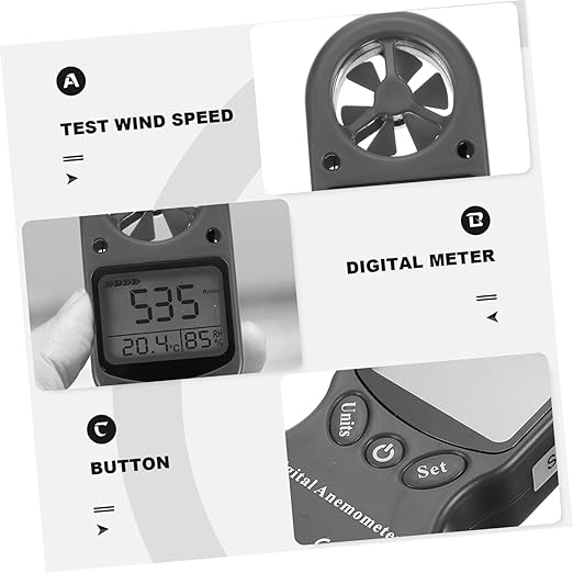 GLEAVI 1pc Digital Anemometer Hygrothermograph Wind Speeds Wind Gauge Handheld - Image 7