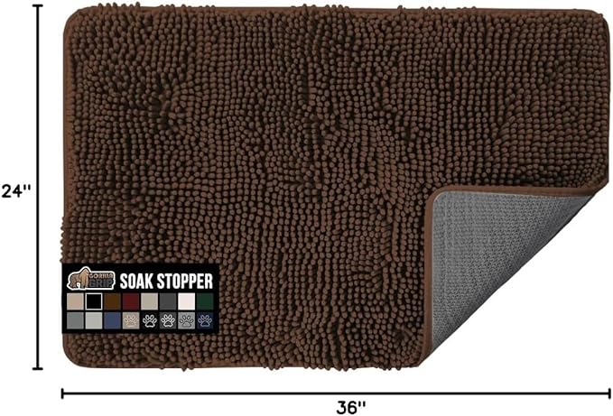 GORILLA GRIP SOAKSTOPPER Dog Door Mat, 36x24 Machine Washable Rug Absorbent - Image 2