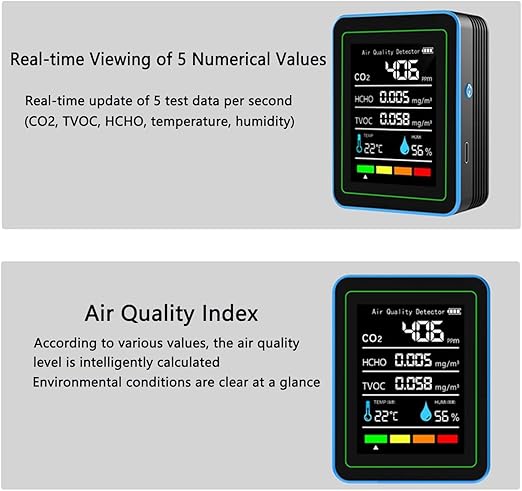 5-in-1 Professional Indoor Air Quality Monitor Indoor Portable CO2 Monitor | - Image 8