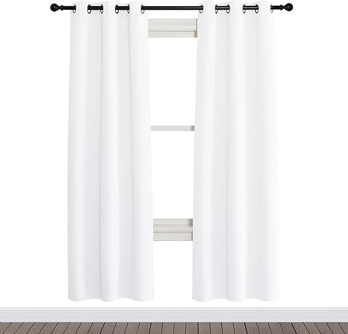 NICETOWN Room Darkening Window Treatment Curtain, Pure White, Single Panel - Image 2