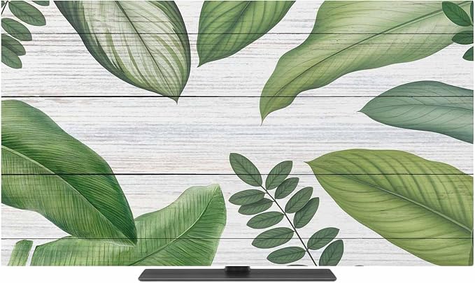 Watercolor Tropical Plant Indoor TV Cover, Elastic TV Screen Protector Green by Unknown