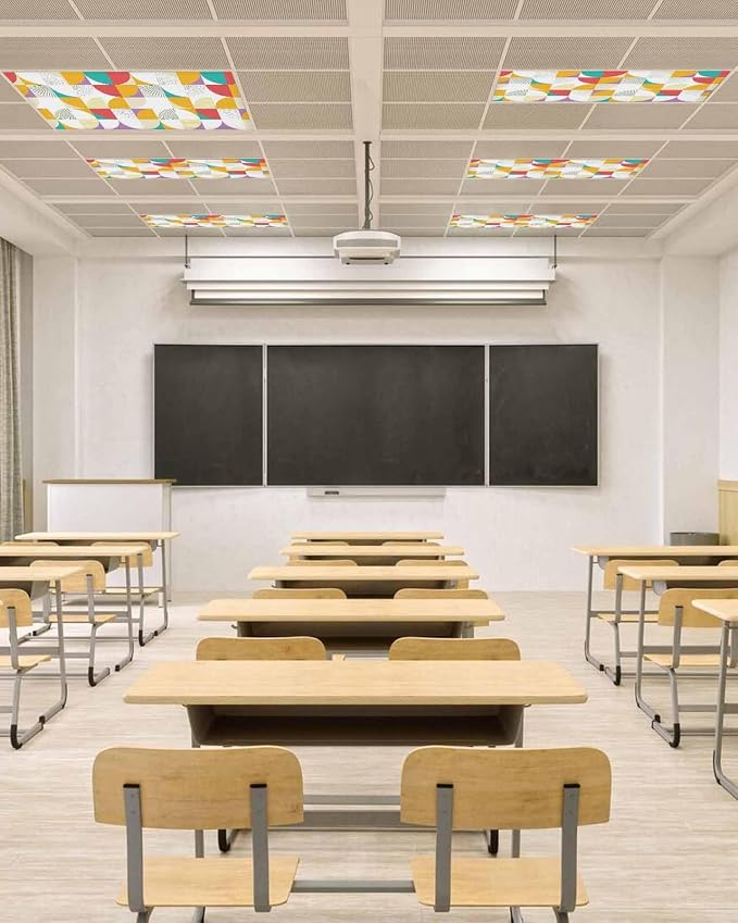 3 Pack Yellow Red Circular Fluorescent Light Covers - Image 6