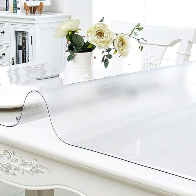 NECAUX Custom 60 x 80 Inch Frosted Table Cover Protector, 1.5mm Thick Wood - Image 3