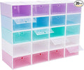 20 Pack Shoe Storage Box, Stackable Clear Plastic Shoes Organizer by XUANIIIL