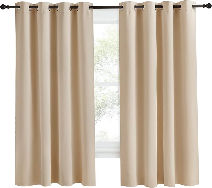 NICETOWN Room Darkening Biscotti Beige Curtain, 55x68 inches, 1 Piece, Modern - Image 2