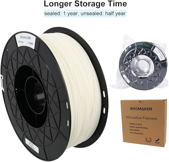 ST-PLA 3D Printer Filament White 1.75MM 1kg Spool Improved by New Formula - Image 6