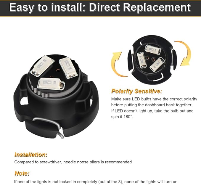 AC Climate Heater Control LED Lights Bulbs Kit replacement Compatible - Image 5