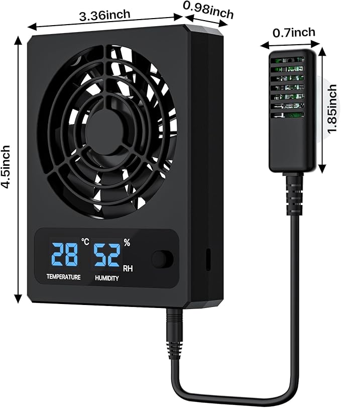 Reptile Humidity Control Fan for Terrariums, Quiet Airflow System for Tanks and - Image 2
