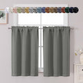 Chyhomenyc Light Grey Short Blackout Curtains 45 Inch Length, Small Kitchen by Chyhomenyc
