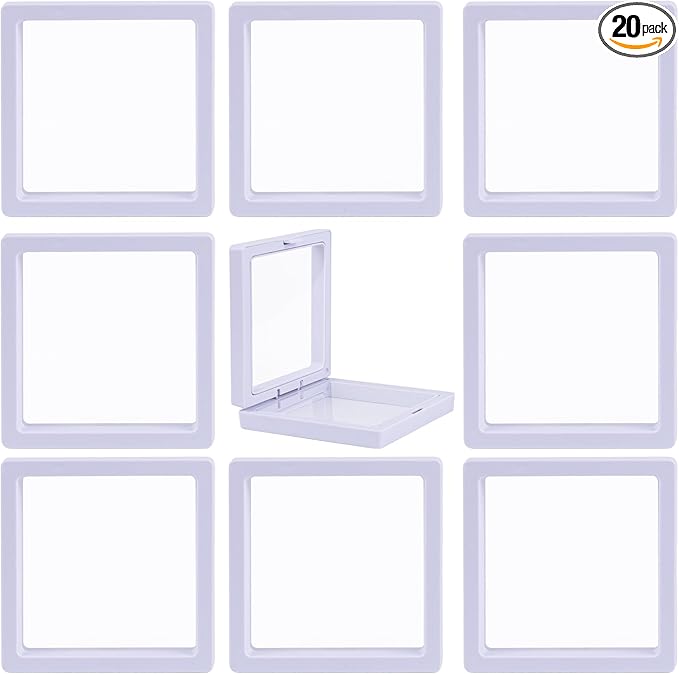 Framendino, 20 Pack White 3D Floating Frame Display Case Challenge Coin by Unknown