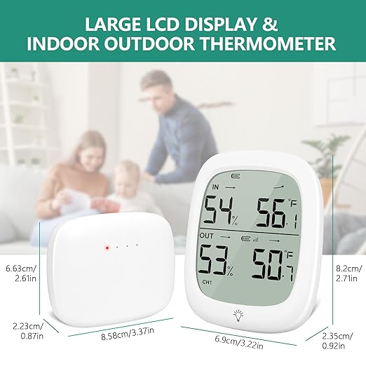 Indoor Outdoor Thermometer Wireless, Outside Digital Thermometer Humidity - Image 4