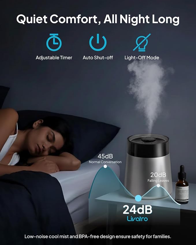 7L Ultrasonic Stainless Steel Cool Mist Humidifier - Image 5