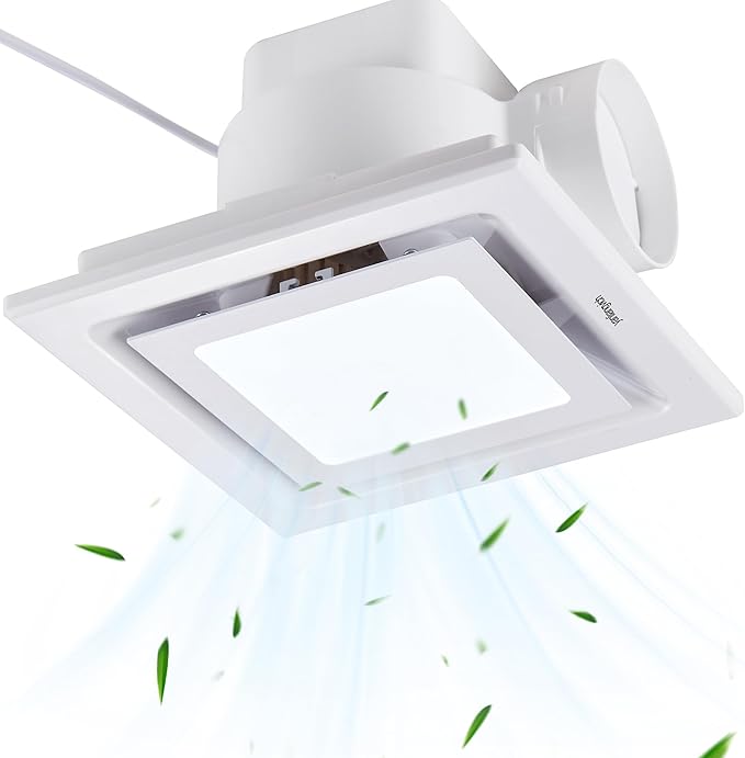 Bathroom Exhaust Fan with Light, 8 Inch Barthroom Ventilation Fan, 110 CFM 1.0 by yanliangvich