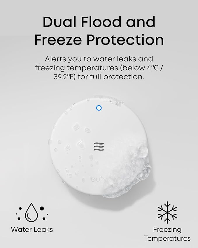 eufy Water Leak and Freeze Sensor E20, Dual Detection, Extended Reach - Image 2