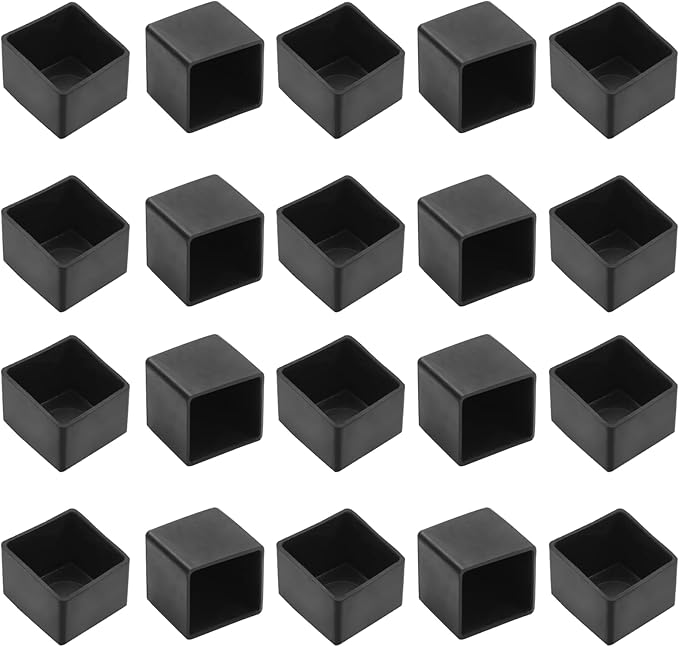 20 Pcs Square PVC Furniture Leg Caps, Vinyl Flexible Chair Leg Floor Protectors by Bonsicoky