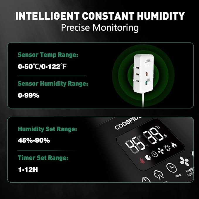Coospider 5L Humidifier for Indoor Plants, Top Fill Humidifier for Grow Tent - Image 5
