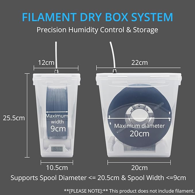 3 Sets 3D Printing Filament Storage Box, 5.8L Dryer Box Continuous Filament - Image 3