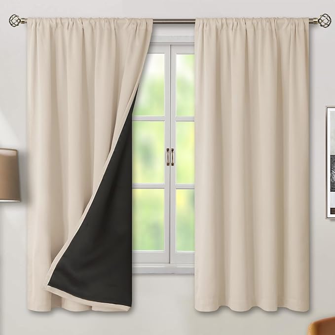 BGment Blackout Curtains for Bedroom 63 Inch Length, Thermal Insulated Full by BGment