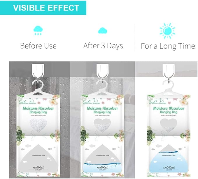 CANAGER Hanging Moisture Absorber-12 Packs, Hanging Dehumidifier Bags - Image 6