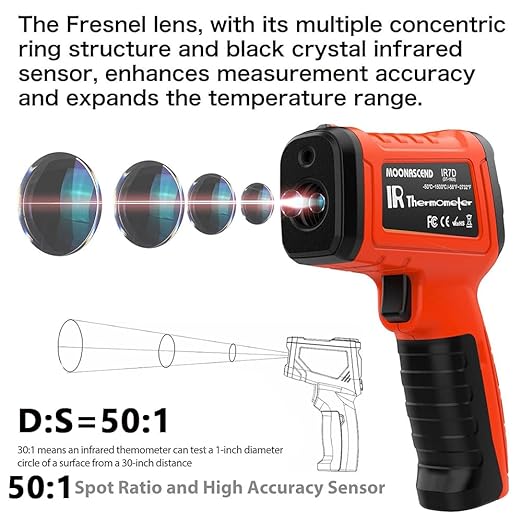 50:1 Infrared Thermometer Gun, -58°F to 2732°F Non-Contact Laser Temperature Gun - Image 6