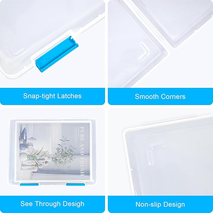 SAYEEC Portable Project Case A4 Plastic Transparent File Storage Box - Image 3