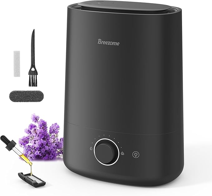 BREEZOME 5L Humidifiers for Bedroom, Ultrasonic Cool Mist Top Fill Humidifier & by BREEZOME