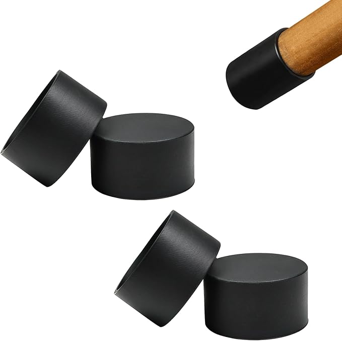 4 Pcs 1-3/4" Round Chair Leg Tips Caps, Silicone Rubber Furniture Leg Floor by BOPOREAE