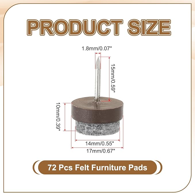 PATIKIL 17 mm Nail-on Felt Pads - Image 2